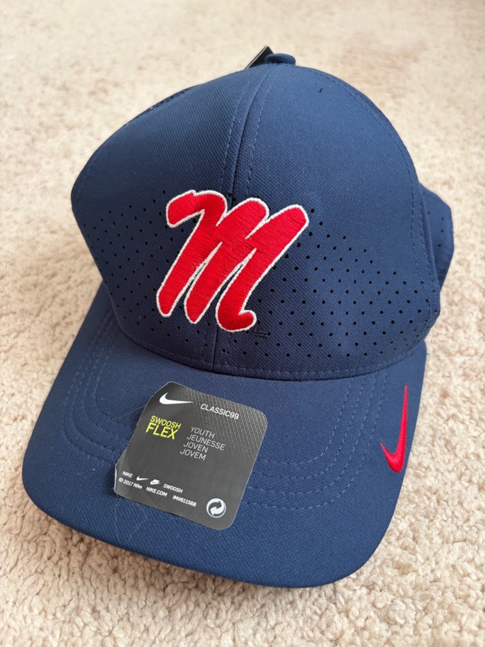 Nike Aerobill NWT‎ Youth Sideline Ole Miss Hat Cap College Navy OSFM
